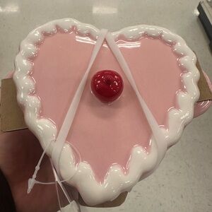 Heart-Shaped Pink Ceramic Party Dish